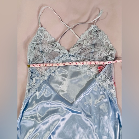 Women Sexy Lingerie  Lace Mini Dress Babydoll Nightdress Sleepwear Sz L‎ Blue - Picture 3 of 6